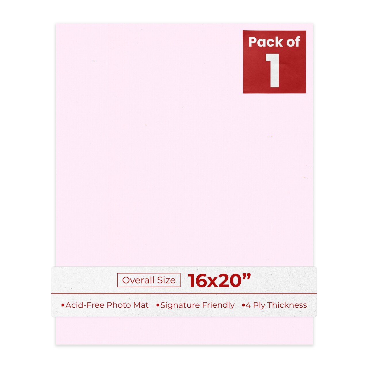 Hollyhock Pink 16x20 Uncut Mat Board - Blank Sheets, No Opening